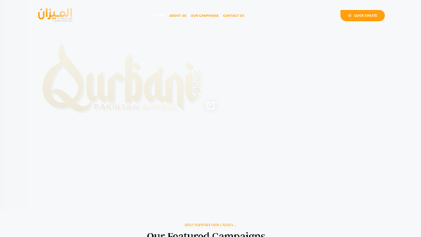 Screenshot of the Al-Mizaan Foundation website