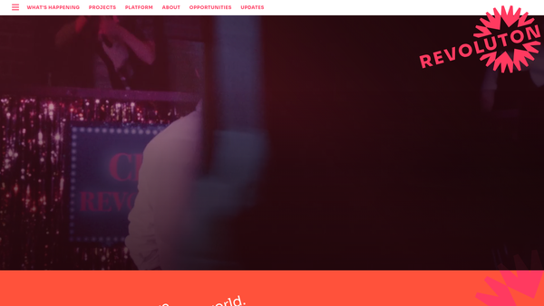 Screenshot of the Revoluton Arts CIO website