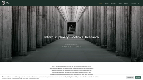 Screenshot of the Bios Centre website