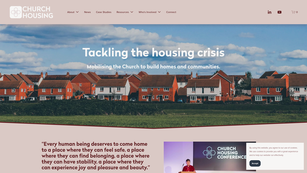 Screenshot of the The Church Housing Foundation website