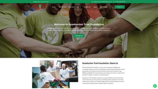 Screenshot of the Nyankonton Trust Foundation website