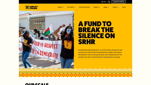 Screenshot of the Amplifychange website