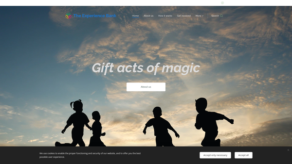 Screenshot of the The Experience Bank website