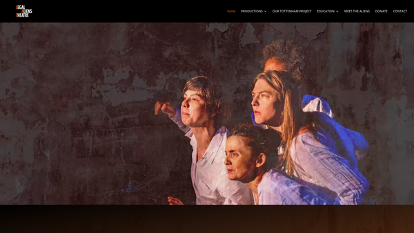 Screenshot of the Legalaliens Theatre website