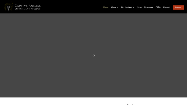 Screenshot of the The Captive Animal Enrichment Project website