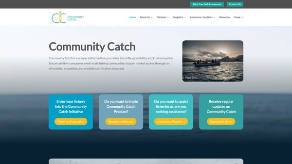 Screenshot of the Community Catch Ltd website