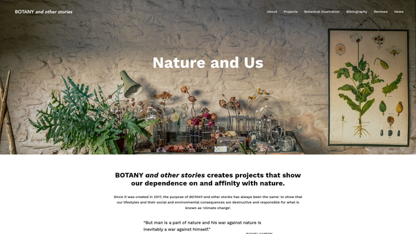 Screenshot of the Botany And Other Stories website