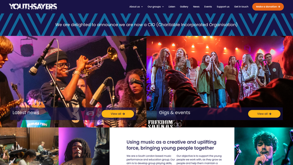 Screenshot of the Youthsayers CIO website