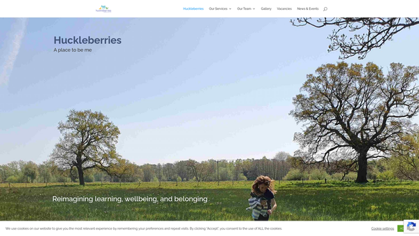 Screenshot of the Huckleberries website