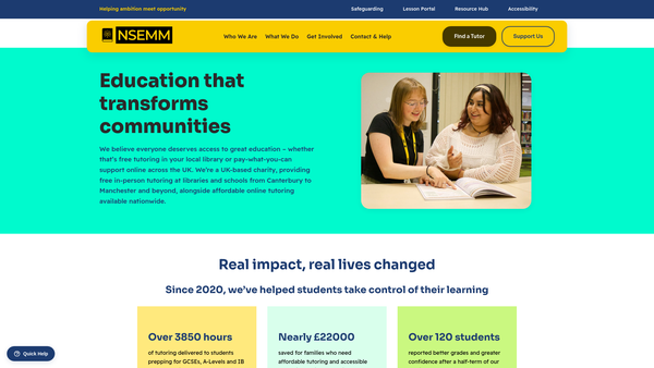 Screenshot of the The National Society For Education, Mentoring And Media website