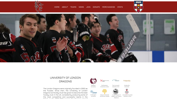 Screenshot of the Ul Ice Hockey Trust website