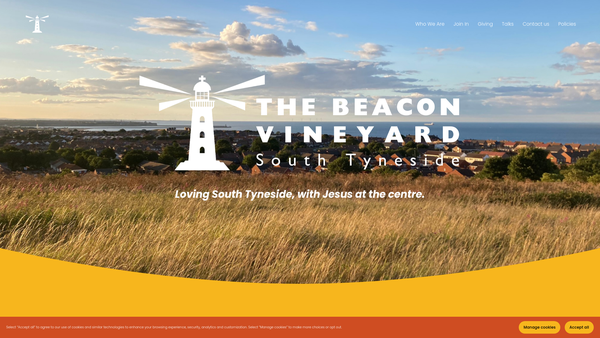 Screenshot of the The Beacon Vineyard, South Tyneside website