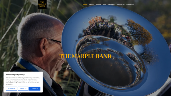 Screenshot of the The Marple Band website