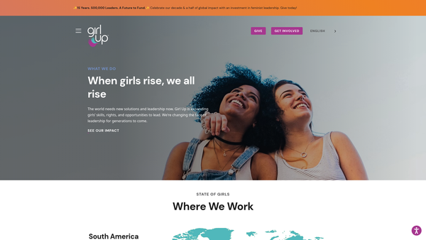 Screenshot of the Girl Up UK website