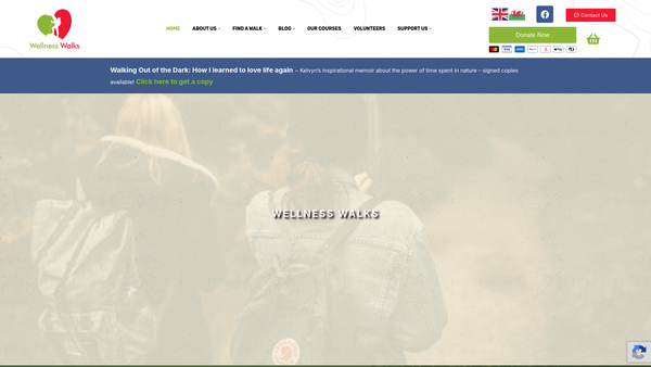 Screenshot of the Wellness Walks website