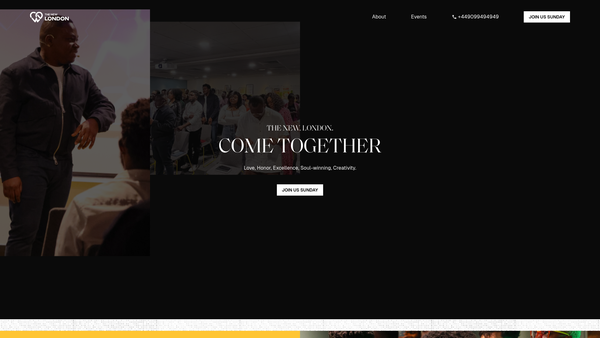 Screenshot of the The New Church website