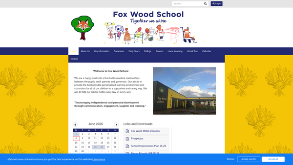 Screenshot of the Fantastic Fox Wood PTA website