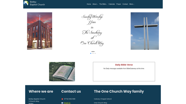 Screenshot of the Botley Baptist Church website