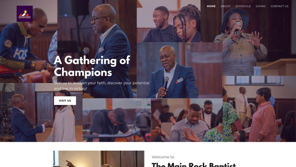 Screenshot of the Main Stone Church website