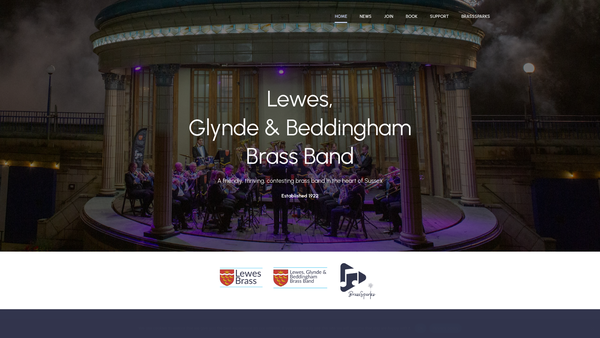 Screenshot of the Lewes, Glynde & Beddingham Brass Band website