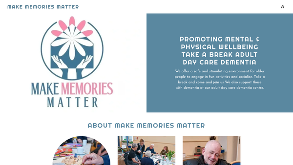 Screenshot of the Make Memories Matter website