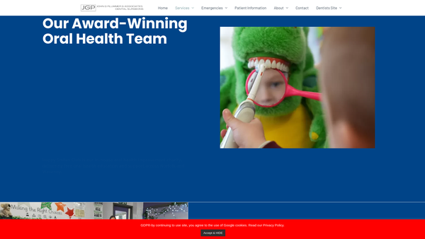 Screenshot of the John G Plummer Happy Smiles Club website