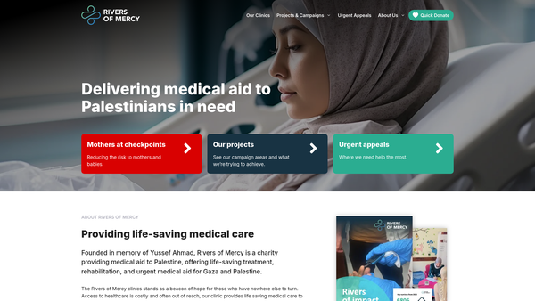 Screenshot of the Rivers Of Mercy website