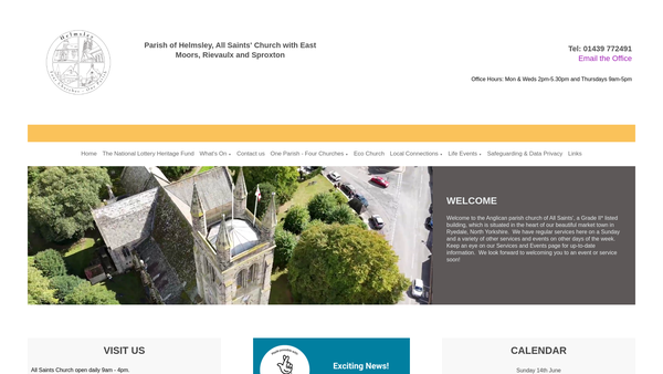 Screenshot of the The Parochial Church Council Of All Saints Helmsley website
