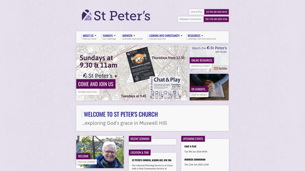 Screenshot of the The Parochial Church Council Of The Ecclesiastical Parish Of St Peter Le Poer, Friern Barnet website