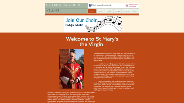Screenshot of the Pcc St Mary The Virgin Welling website