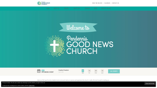 Screenshot of the Pendennis Good News Church website