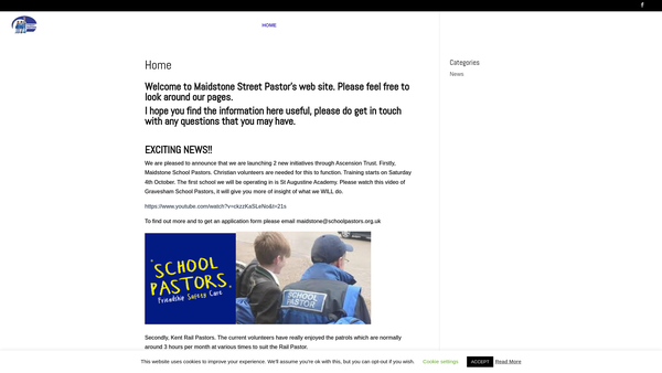 Screenshot of the Maidstone Street Pastors website
