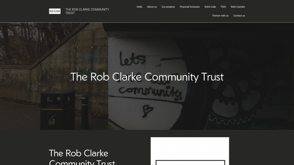 Screenshot of the The Rob Clarke Community Trust website