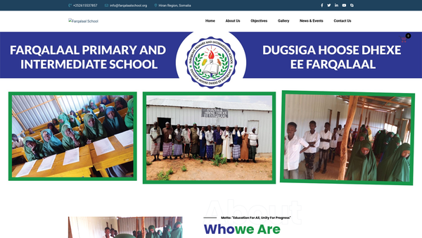 Screenshot of the Farqalaal website