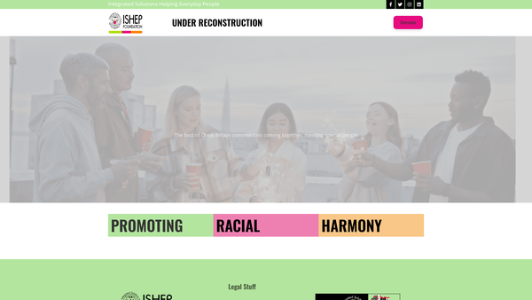 Screenshot of the Ishep website