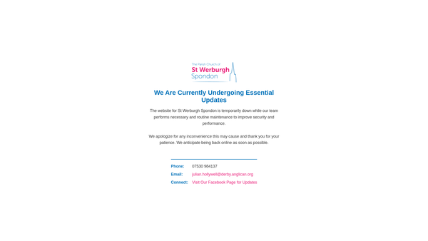 Screenshot of the Saint Werburgh Spondon, Parochial Church Council website
