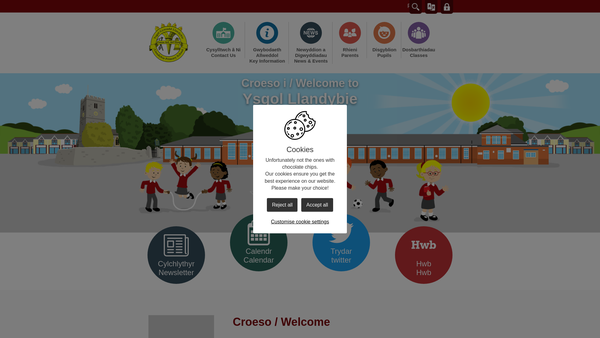 Screenshot of the Cylch Meithrin Llandybie a chlwb ar ol Ysgol website