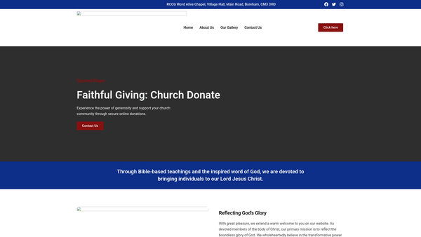 Screenshot of the The Redeemed Christian Church Of God Word Alive Chapel website