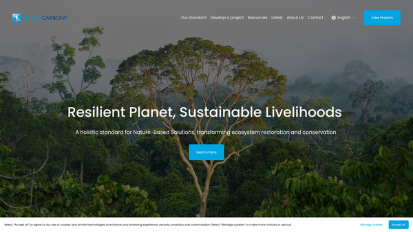 Screenshot of the Social Carbon Foundation website