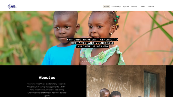 Screenshot of the True Mercy Africa UK website