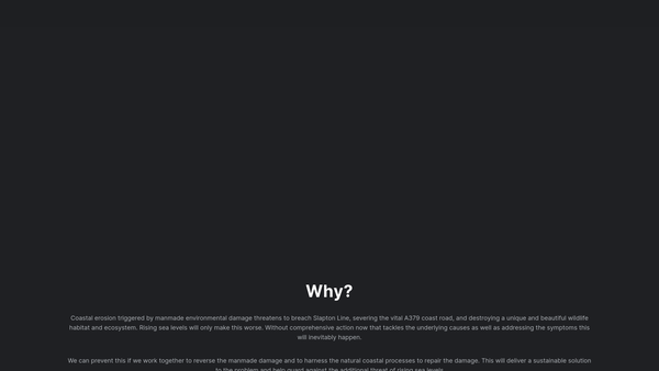 Screenshot of the Save Our Shoreline website