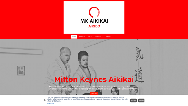 Screenshot of the Milton Keynes Aikikai website