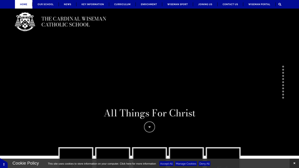 Screenshot of the The Cardinal Wiseman Catholic School Parent Teacher Association website