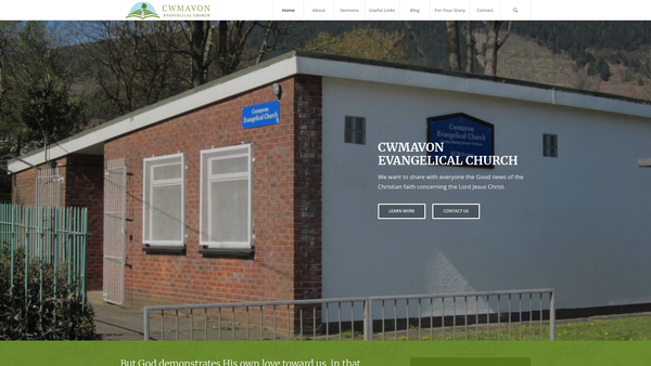 Screenshot of the Cwmavon Evangelical Church website