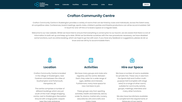 Screenshot of the Crofton Community Hub website