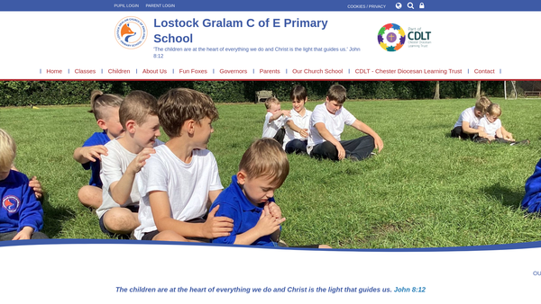 Screenshot of the Lostock Gralam Primary School Parent And Teacher Association website