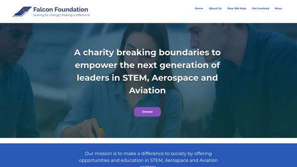 Screenshot of the Falcon Foundation website