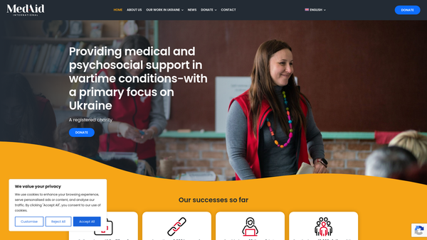 Screenshot of the Medaid International website