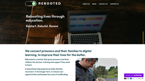 Screenshot of the Rebooted website