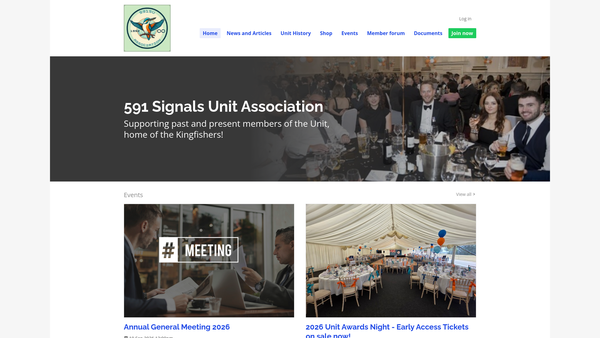 Screenshot of the 591 Signals Unit Association website